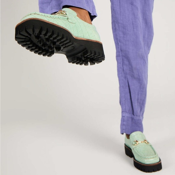 Intentionally Blank lavender purple croc HK-2 lug platform loafers - size 7 - Picture 4 of 10